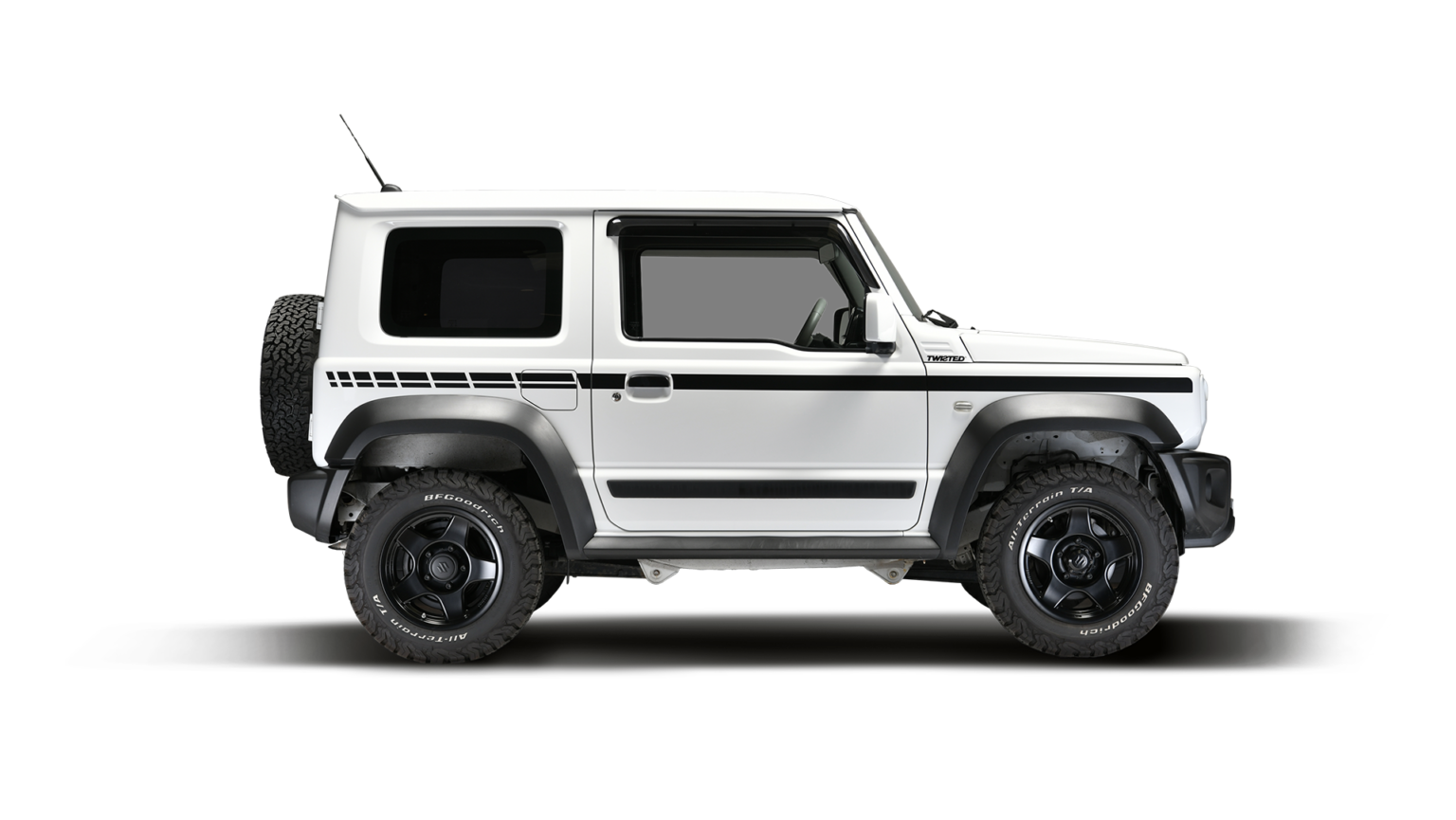White Jimny Side Cut Out